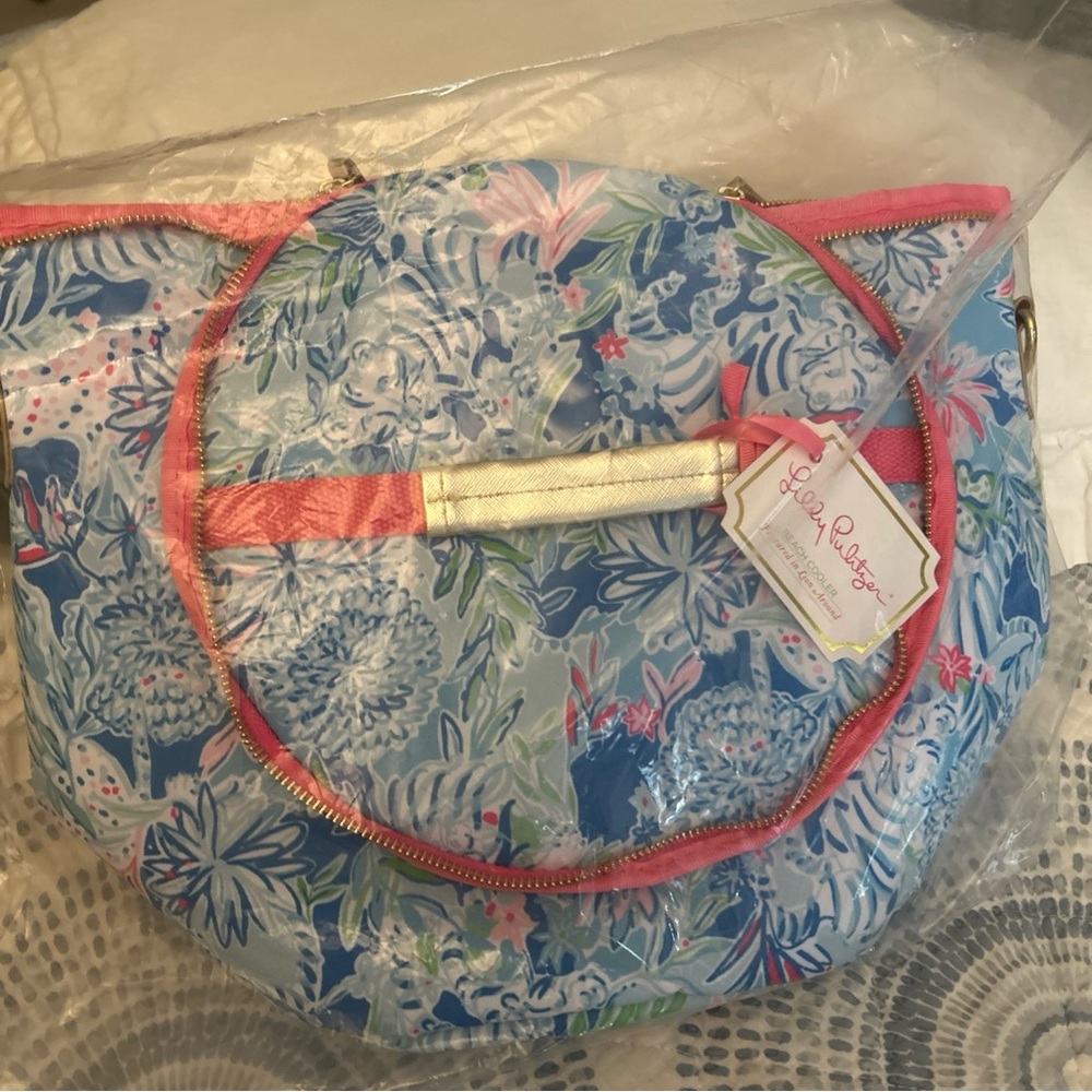 Lilly Pulitzer Blue and Pink Floral Cooler Bag